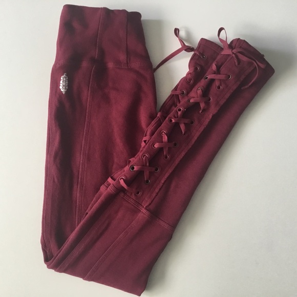 Free People Movement XS Pixi Lace Up Leggings High Rise EUC - Picture 6 of 15